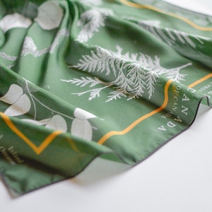 SILK SCARF: Provincial Trees of Canada, Nature Inspired, Botanical Art image 1