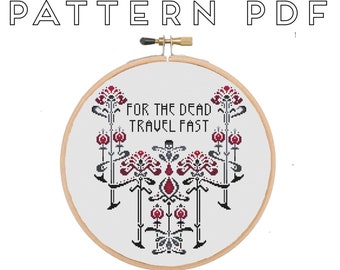 Stoker's Dracula Quote "For The Dead Travel Fast..." Cross Stitch Pattern