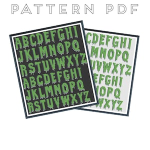Creepy Shadowed Alphabet - Cross Stitch Pattern