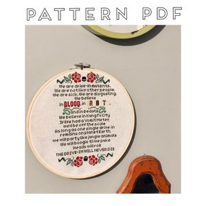 Joe Bob Briggs &quot;The Drive-In Oath&quot; Cross Stitch Pattern