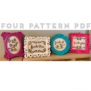 Inappropriate Cross Stitch Set of 4 Patterns