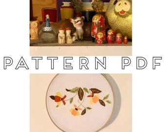 Autumn Leaf Pattern - Vintage Hall Pottery - Cross Stitch