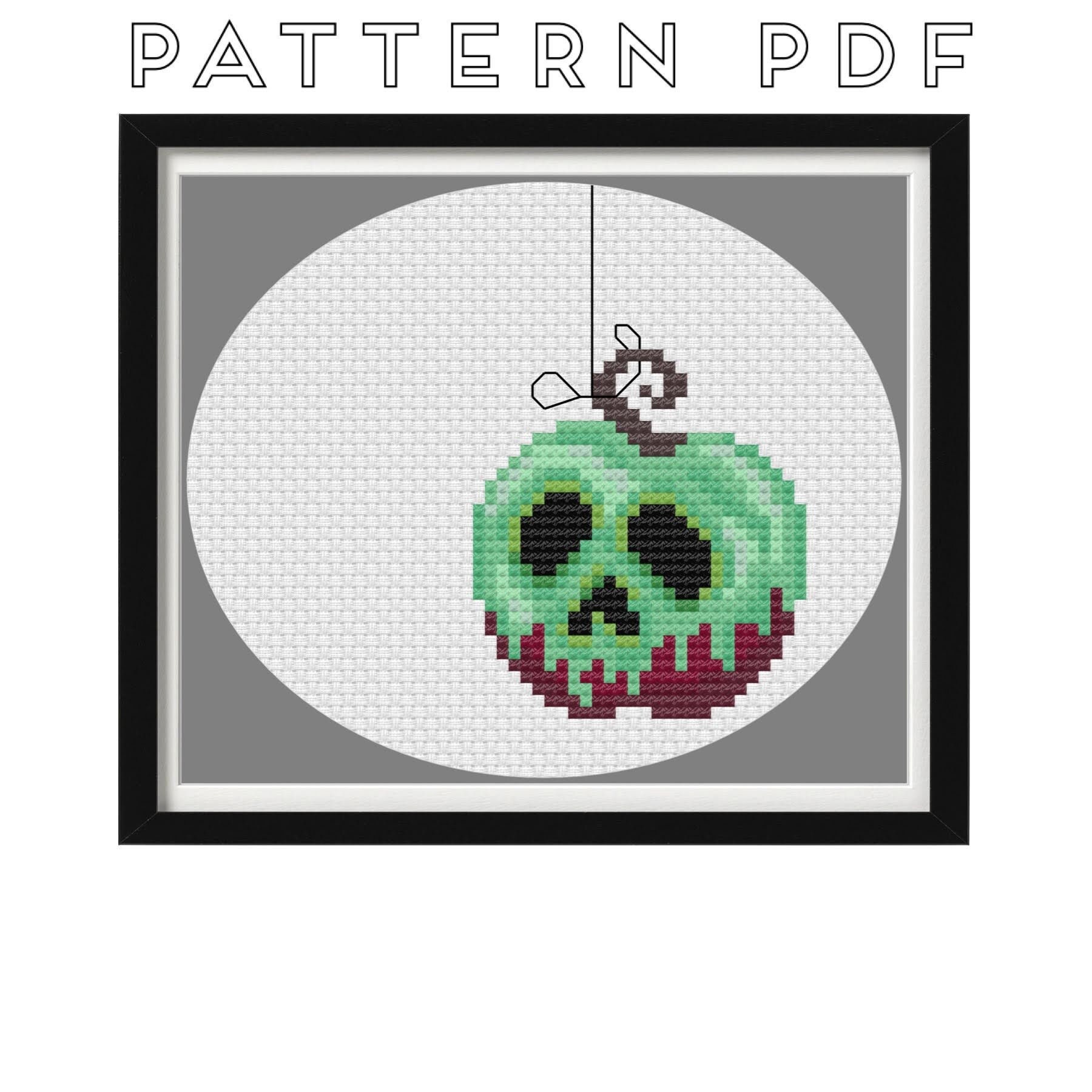 Poison Apple - Garnets and Greens - Small Cross Stitch Pattern - Etsy