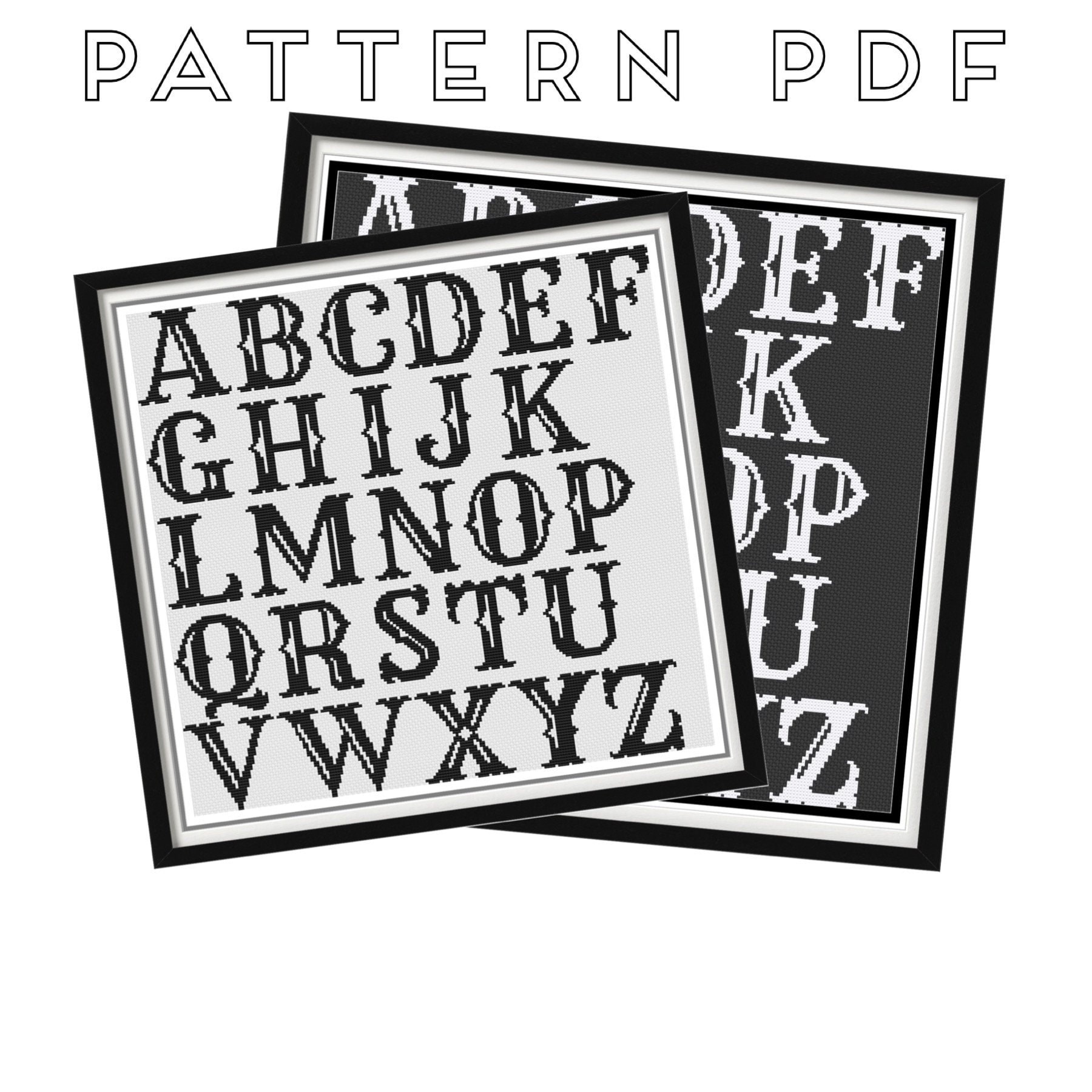 Curvy Western Styled Alphabet - Cross Stitch Pattern