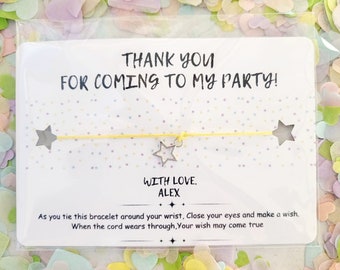 Thank You for Coming to My Birthday Party Bracelet, Party Bag Fillers, Charm Bracelet, Birthday wish Bracelet, Birthday Party Wish Bracelet