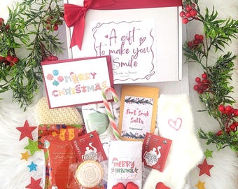 COSY CHRISTMAS BURR Basket | Festive Pamper Hamper | Xmas Spa Self Care Gift Box