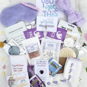 Ultimate Spa Gift Box for Women: Self Care Lavender Relaxation Hamper with Keepsakes