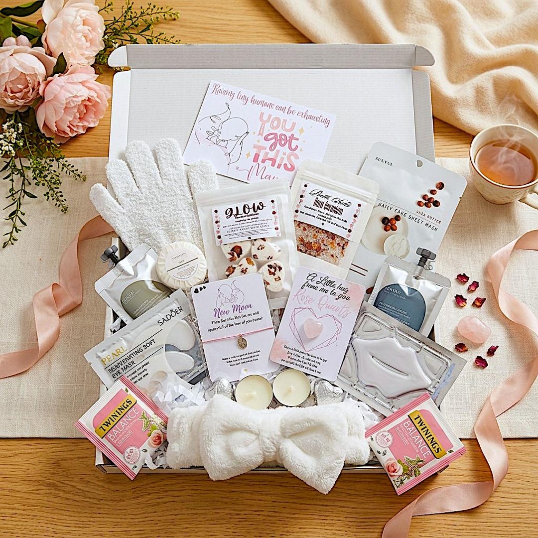 New Mum POSTPARTUM ESSENTIALS Spa Gift Box - White Self Care for New ...