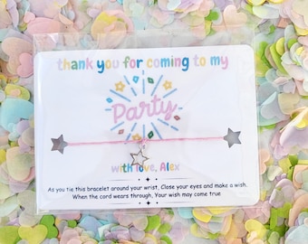 Thank You for Coming to My Birthday Party Bracelet,Party Bag Fillers,Charm Bracelet,Birthday wish Bracelet,Girl Birthday Party Wish Bracelet