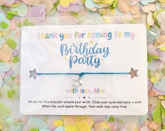 Thank You for Coming to My Birthday Party Bracelet,Party Bag Fillers,Charm Bracelet,Birthday wish Bracelet,BoysBirthday Party Wish Bracelet