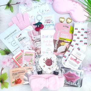Cherry Sweet Spa Gift Box: Self-Care Package - Hug in a Box - Birthday Pamper Hamper