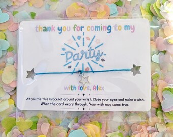 Thank You for Coming to My Birthday Party Bracelet,Party Bag Fillers,Charm Bracelet,Birthday wish Bracelet,BoysBirthday Party Wish Bracelet