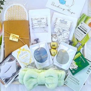 Relaxation Spa Gift Box: Lavender Bath Set , Pamper Hamper for Her