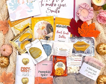 AUTUMN BIRTHDAY Cosy Pamper Hamper, Self Care Gift Box for Her, Pumpkin Spice Hello Autumn Care Package, Halloween Gift Box, Fall Season