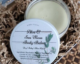 Aloe & Sea Moss Body Balm: Natural Moisturizing Body Cream (6oz)