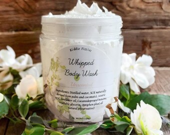 Unscented Whipped Body Soap: Foaming Bath Butter (8oz)