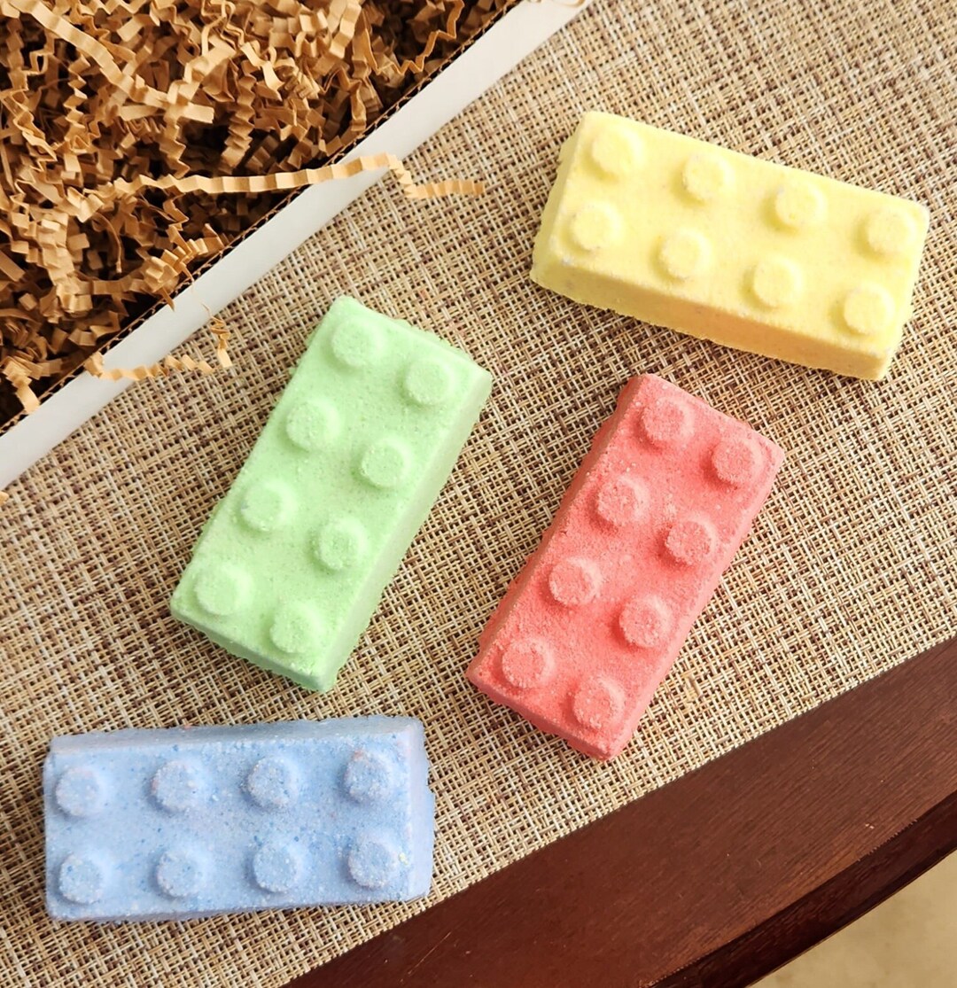 Builder Block Bath Bombs.lego Inspired Bath Bomb Set.multiple Scents.kids.multi Pack. Bath Fizzy