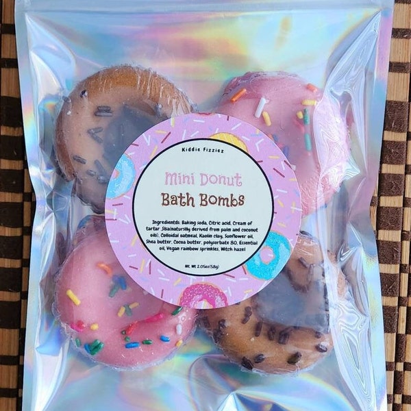 Mini Donut Bath Bombs.Mini Donuts.Bath Fizzy.Foaming Bath Bomb.