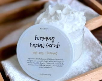Oatmeal And Coconut Foaming Facial Scrub.Hydrating.Dry Skin.Face Mask.6oz