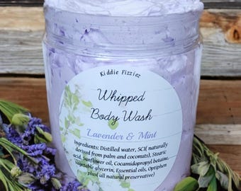 Lavender Mint Whipped Body Soap: Foaming Bath Butter (8oz)