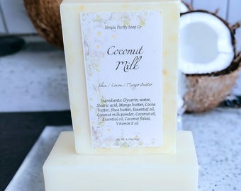 Coconut Milk Soap Bar: Hydrating Shea, Cocoa & Mango Butter