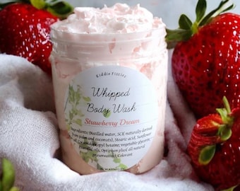 Strawberry Dream Whipped Body Soap: Foaming Bath Butter, Shaving Cream (8oz)