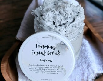 Charcoal Foaming Facial Scrub. Hydrating. Dry Skin .Face Mask.6oz