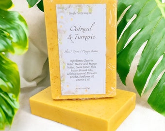 Oatmeal Turmeric Soap Bar: Shea, Cocoa & Mango Butter
