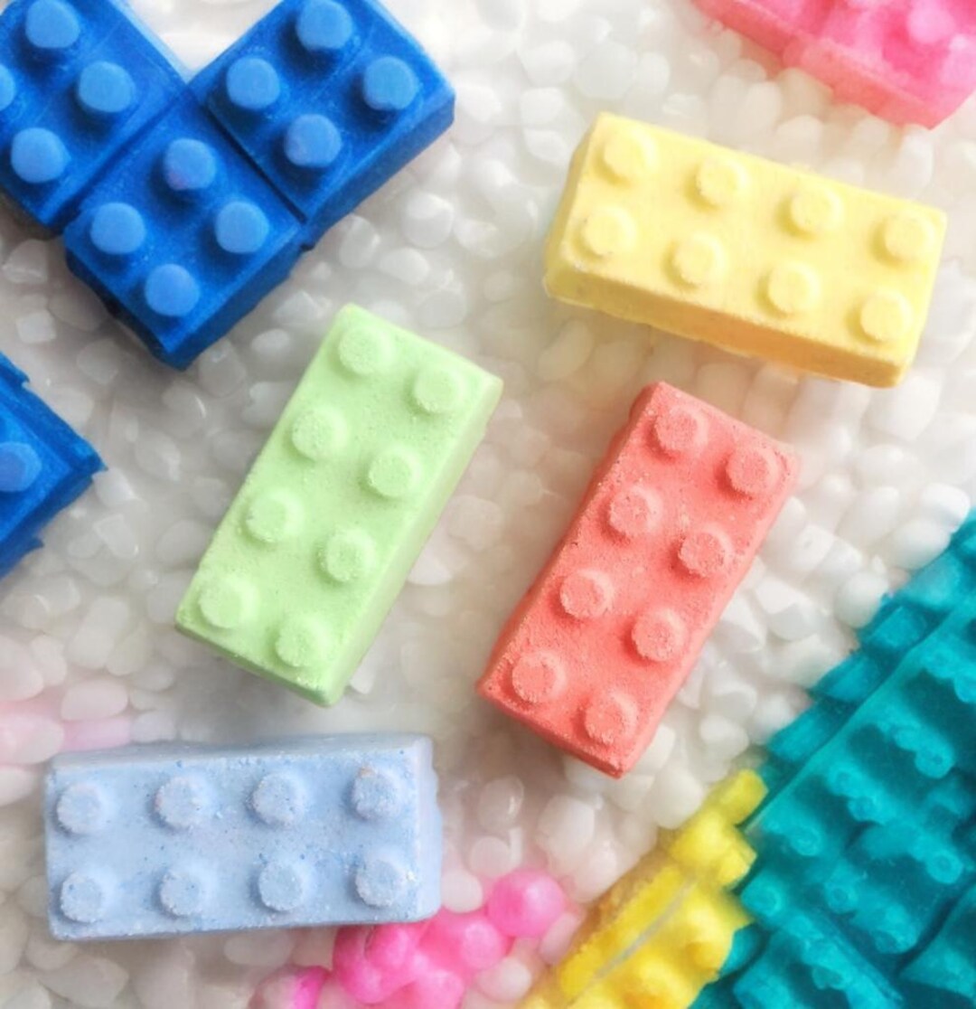 Builder Block Bath Bombs: Kids' Multi-scent Bath Fizzy Set - Etsy