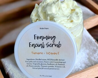 Turmeric And Vitamin E Foaming Facial Scrub. Hydrating. Dry Skin. Face Mask.6oz