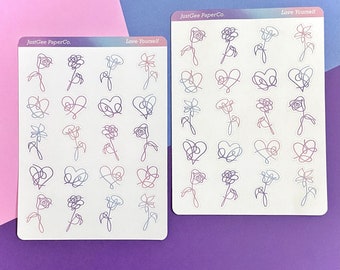 BTS Love Yourself Ombre Stickers: Journal, Planner, Bujo