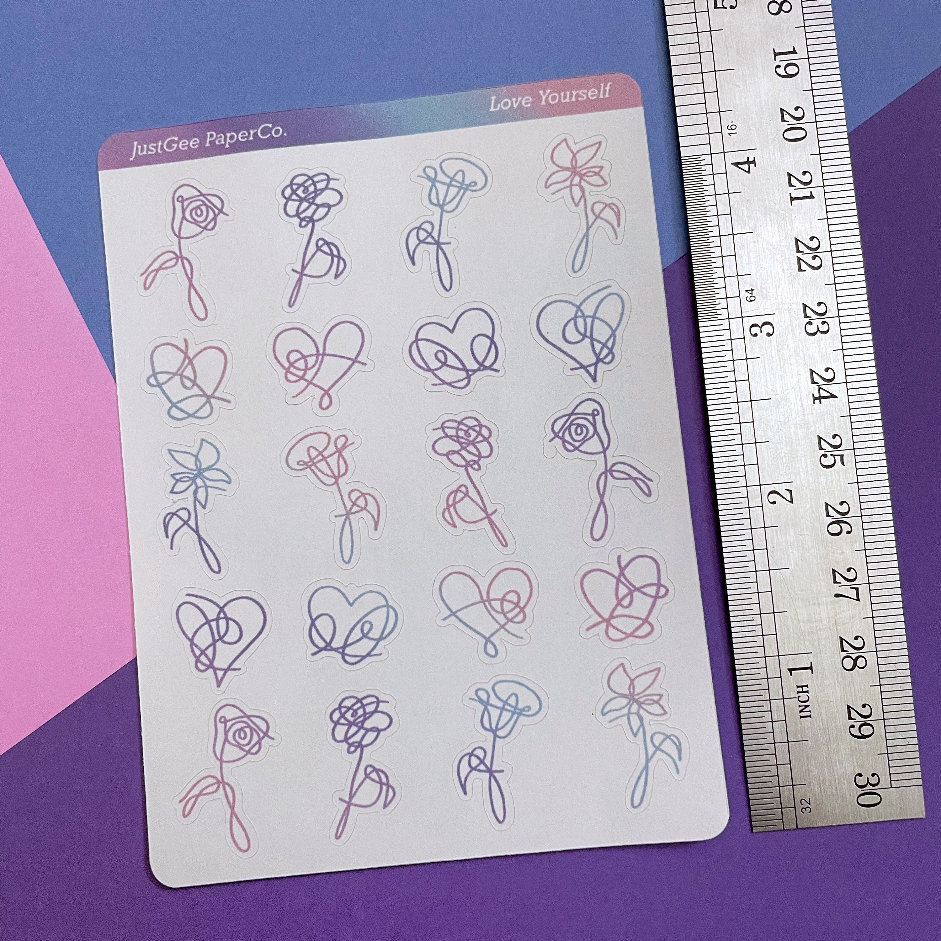 BTS Love Yourself Logo Stickers / Ombre Deco Sticker Sheets