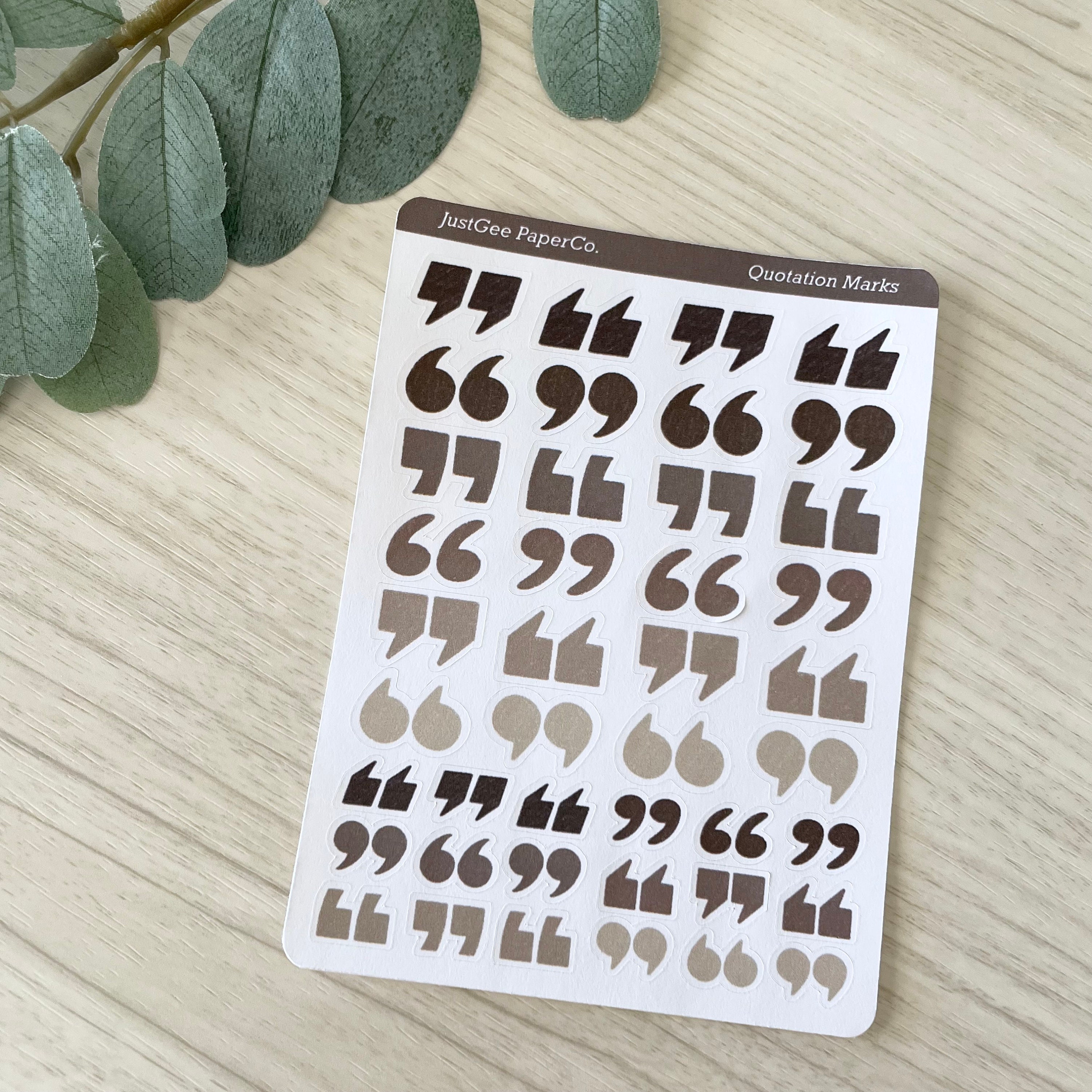 Mark Stickers Quotation Marks Sticker Sheet: Journaling Stickers - Etsy