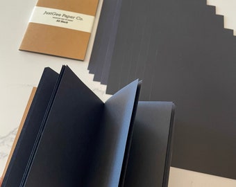 All Black Traveler's Notebook insert / Passport size TN journal / Staple Bound