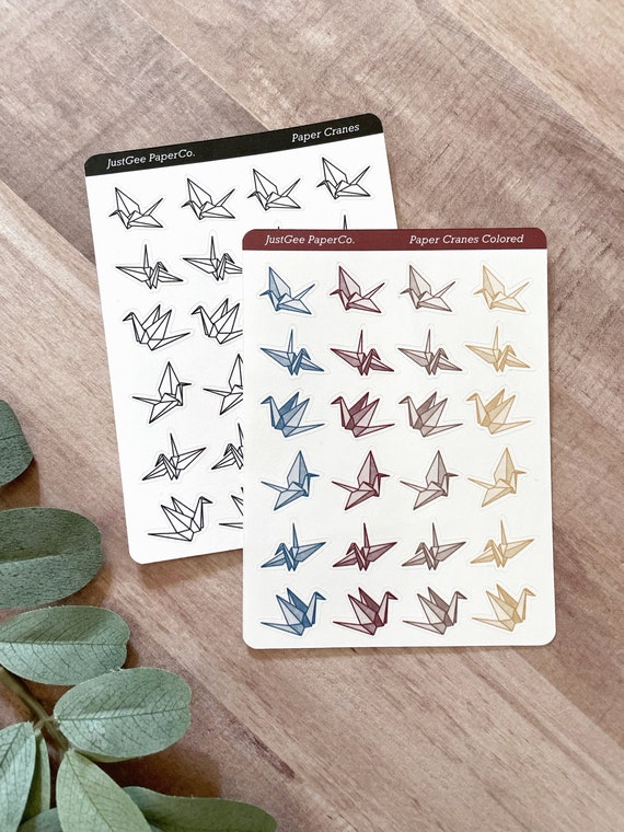 Paper Cranes Sticker Sheets / Origami Stickers / for Planner - Etsy