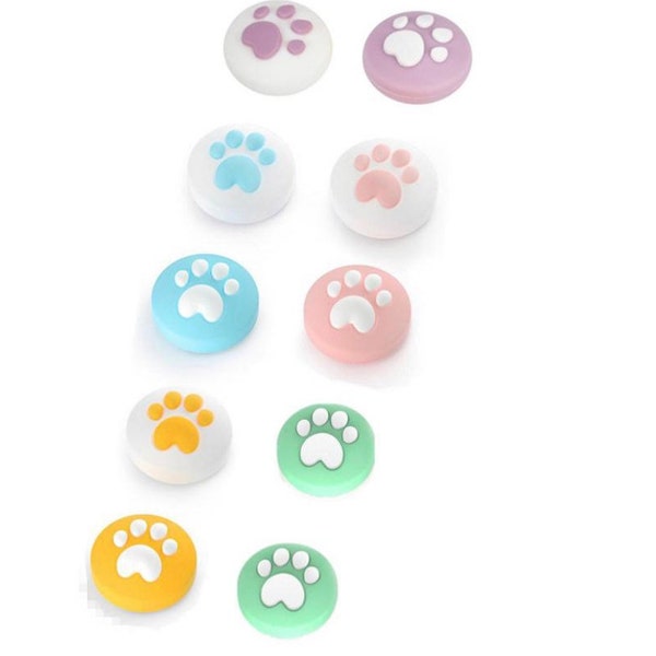 2x Cute Cat Paw Claw Thumb Stick Grip Cap Joystick Cover For Nintendo Switch and Nintendo switch Lite.