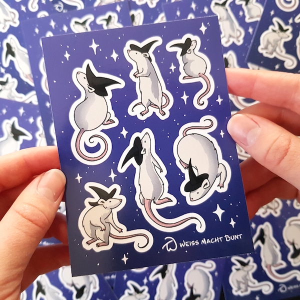 Stickerbogen Witch Rats