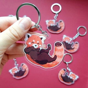 Red Panda - Acrylic Keychain - Keyring