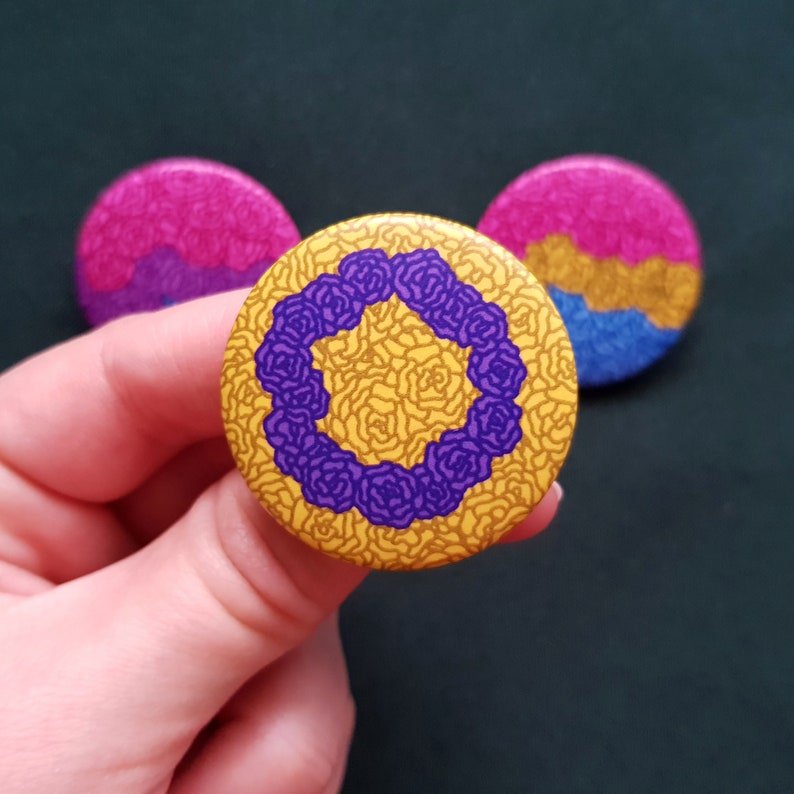Flower Pride Flag Button - Bisexual - Pansexual - Intersex - Etsy