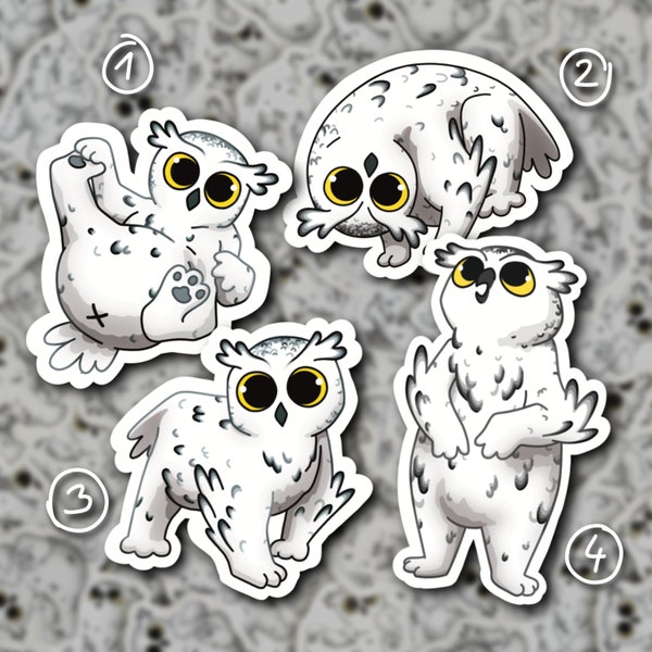 Cute Owl Bear Stickers - Solo or as a Set