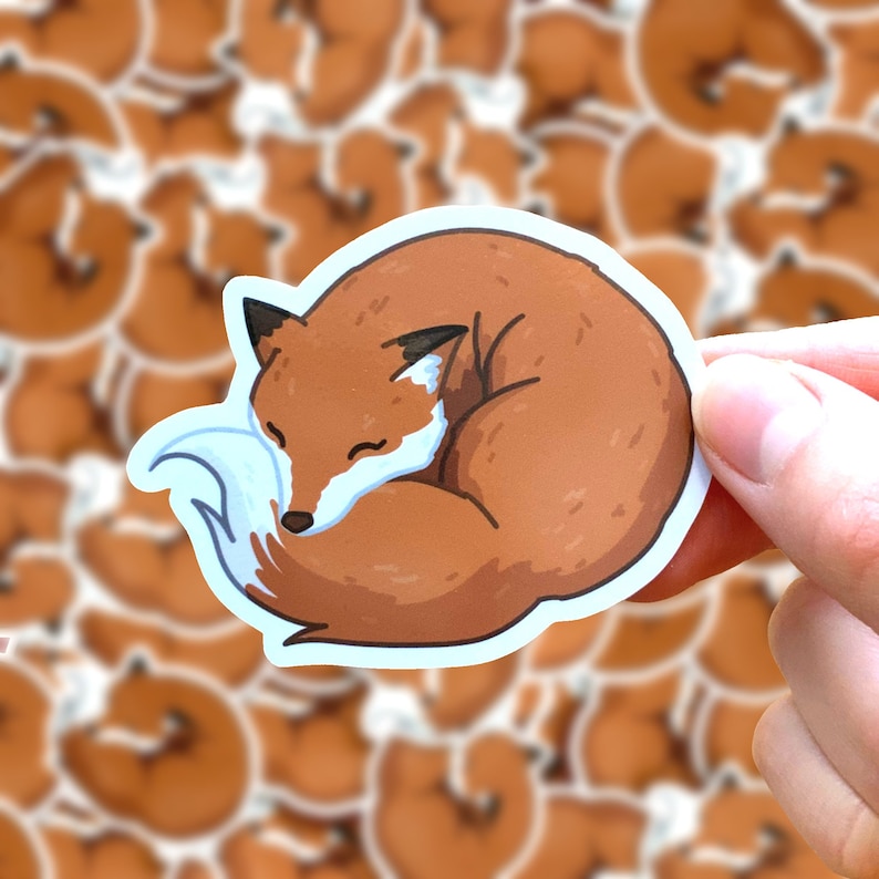 Sticker Sleeping Fox - Etsy