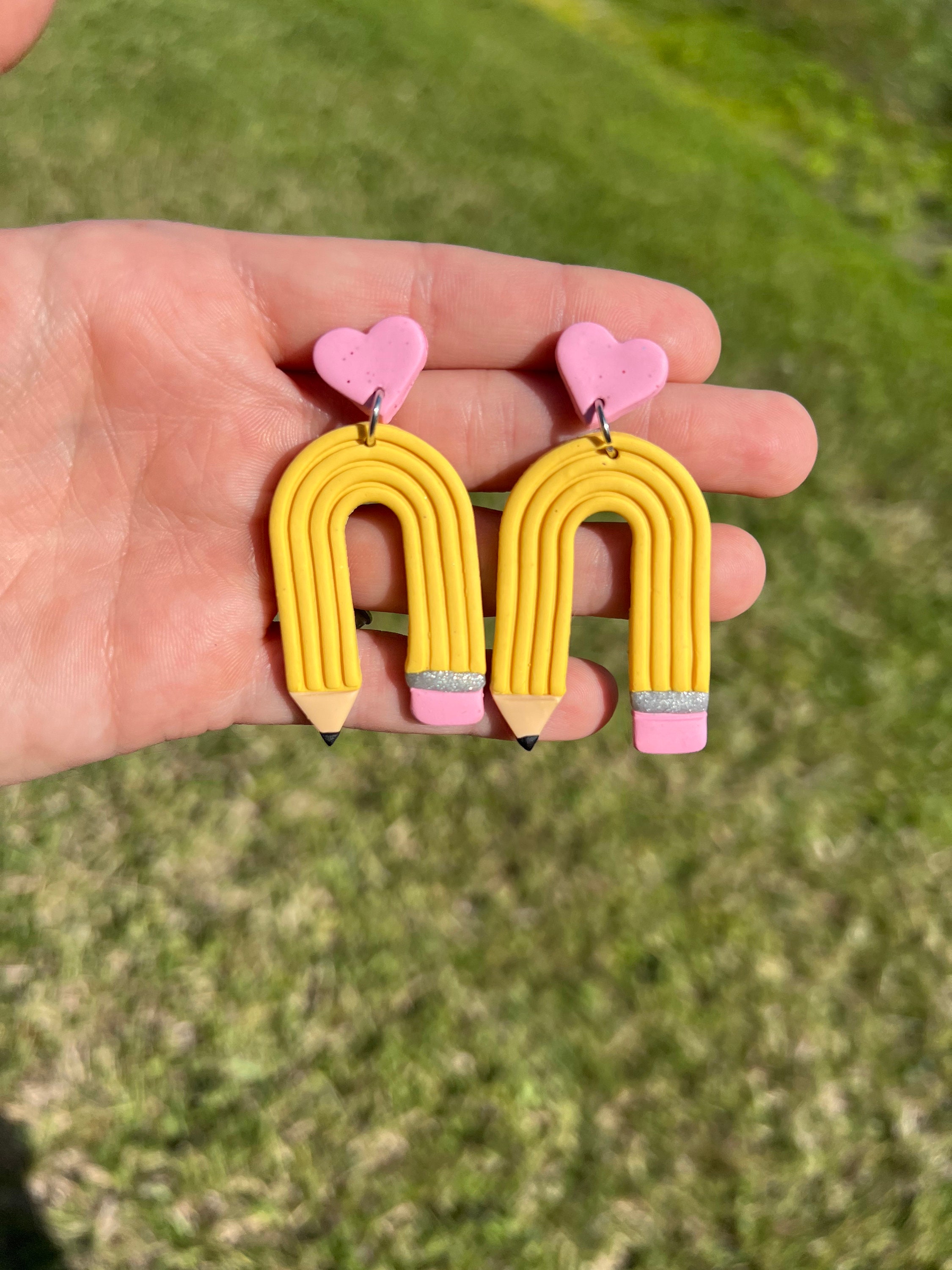 Pencil Earrings / Teacher Earrings / Polymer Clay Pencil Etsy