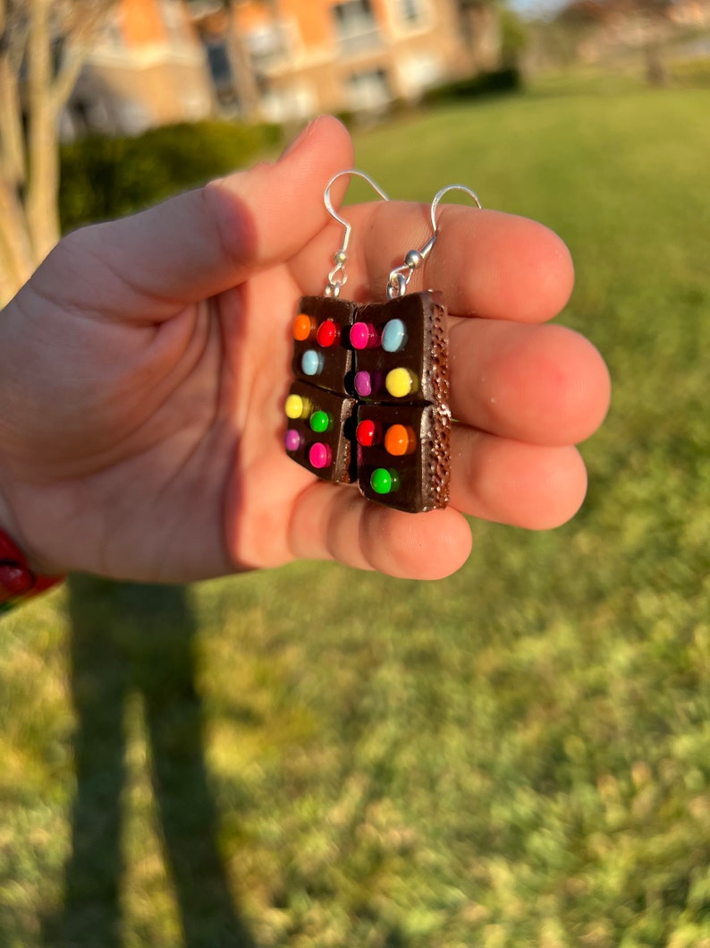 Cosmic Brownie Earrings / Food Polymer Clay/ Handmade Jewelry Etsy