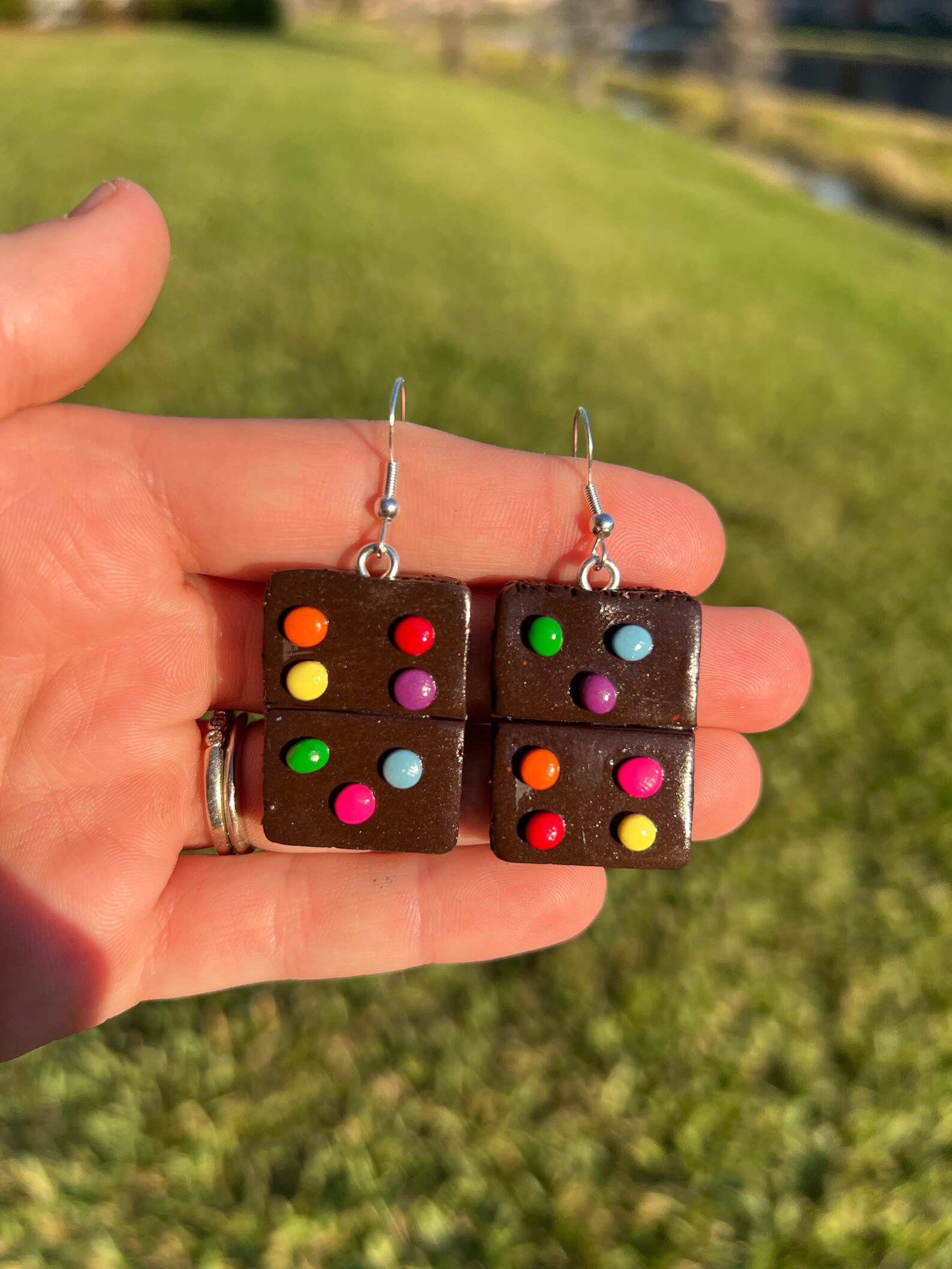 Cosmic Brownie Earrings / Food Polymer Clay/ Handmade Jewelry Etsy