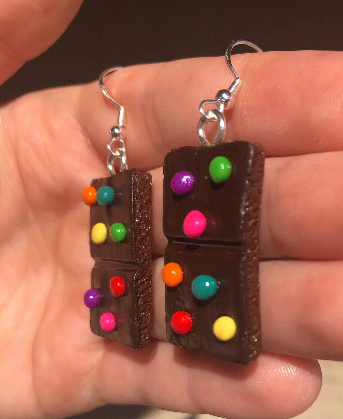 Cosmic Brownie Earrings / Food Polymer Clay/ Handmade Jewelry Etsy