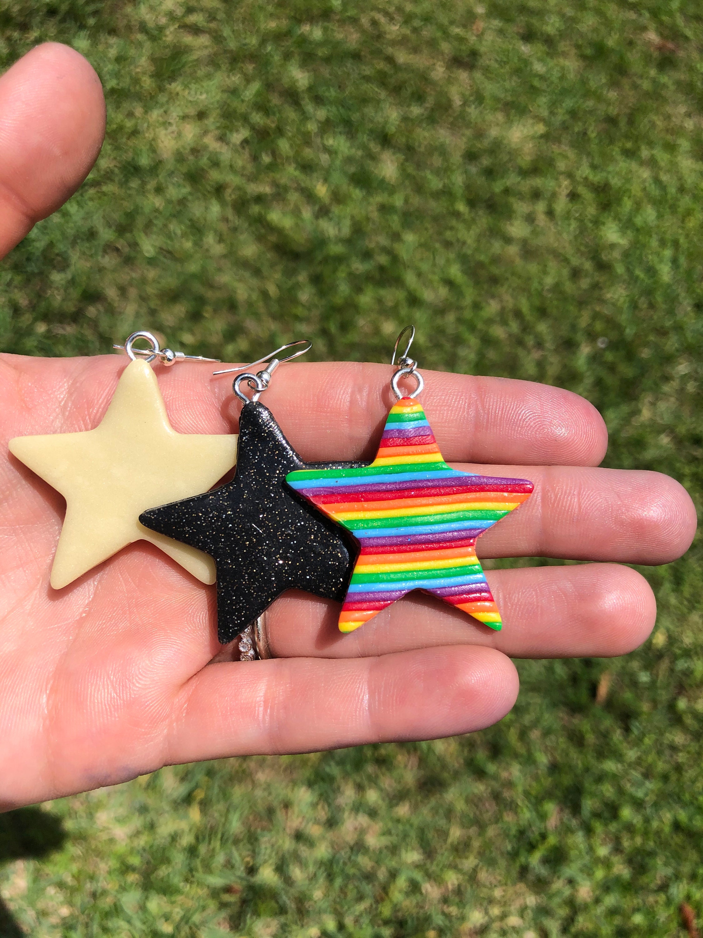 Rainbow star earrings deals