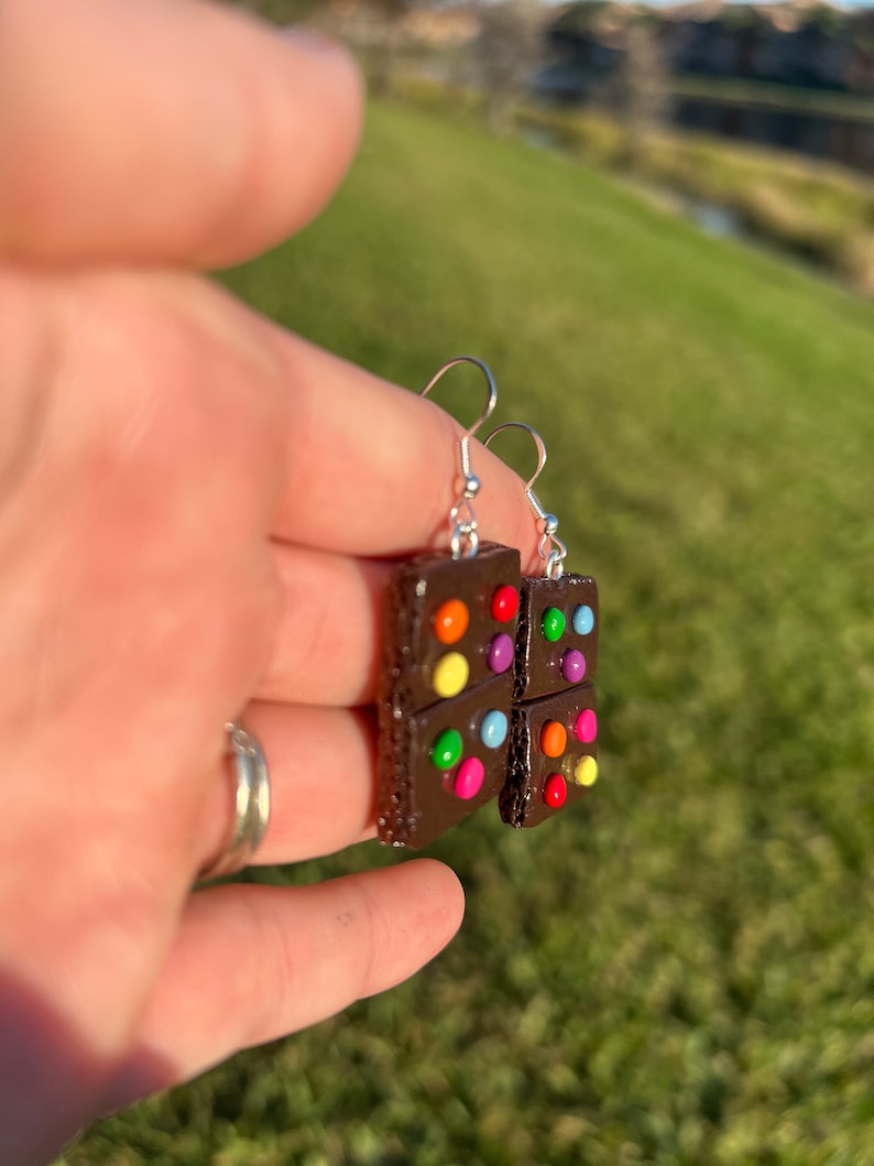 Cosmic Brownie Earrings / Food Polymer Clay/ Handmade Jewelry Etsy