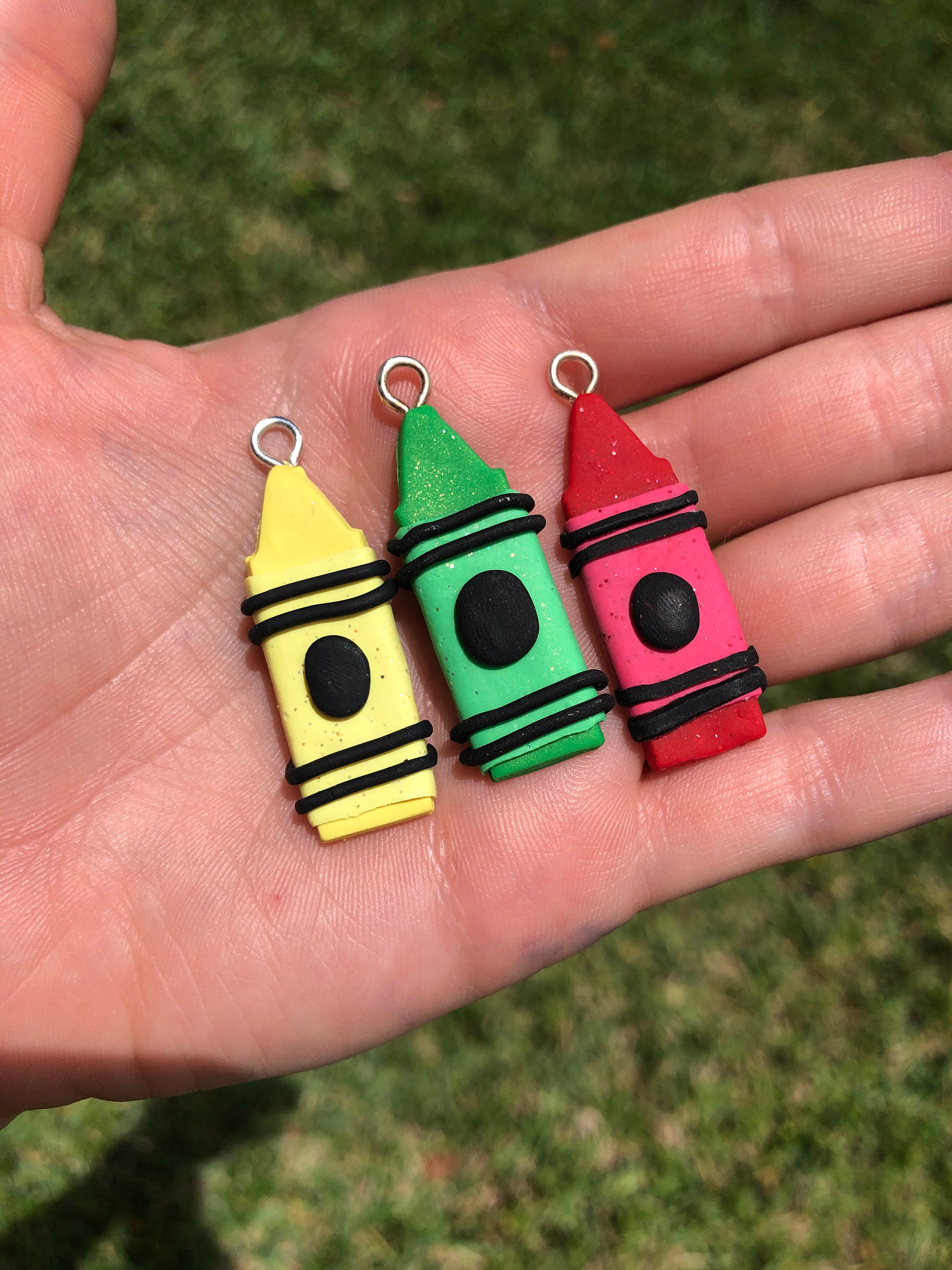 Crayon Earrings Polymer Clay Crayon Earrings Teacher Crayon Etsy