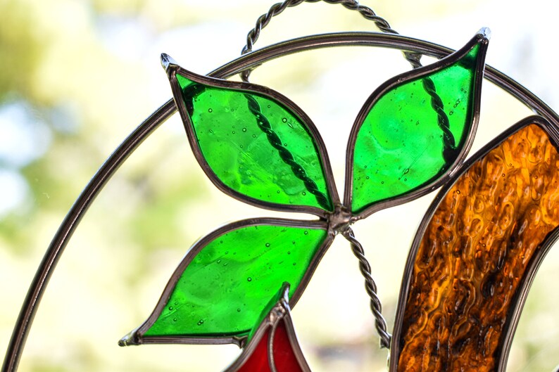 Stained Glass Cardinals Sitting on a Branch Suncatcher Etsy