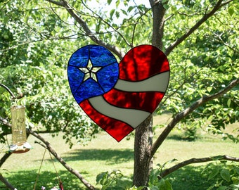 Flag Heart with Beveled Star